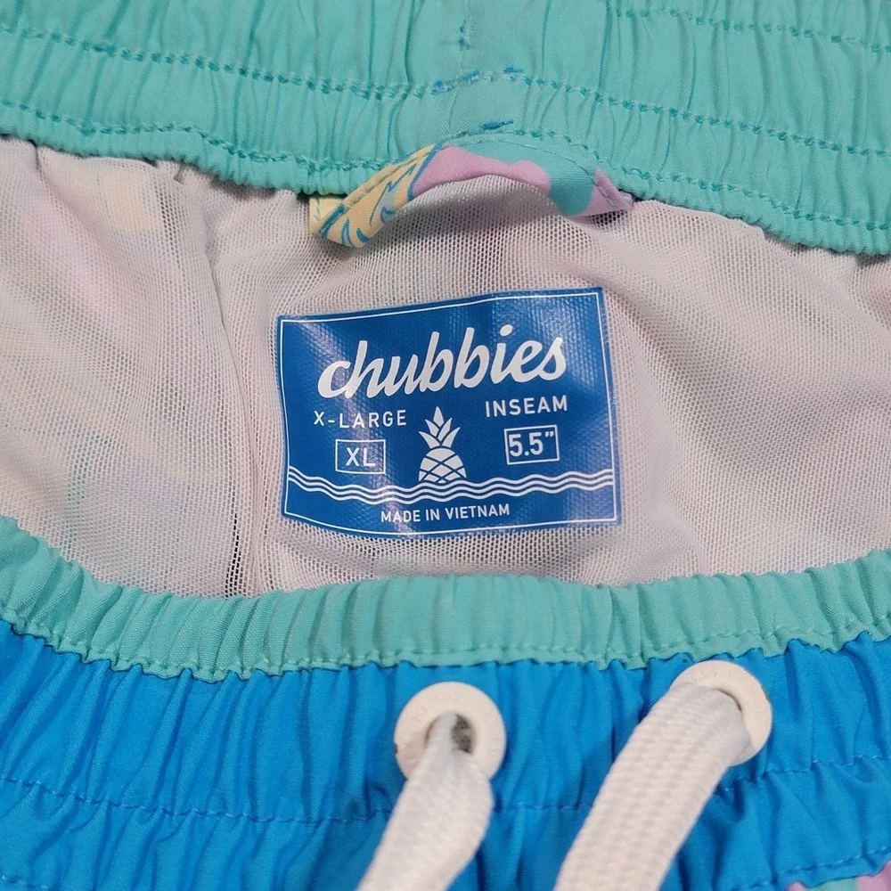 Chubbies Mens Swim Trunks XL Pineapple Print 5.5